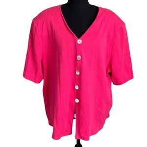 R&K Original Woman 💯% Cotton Pink Blouse Size L/XL
